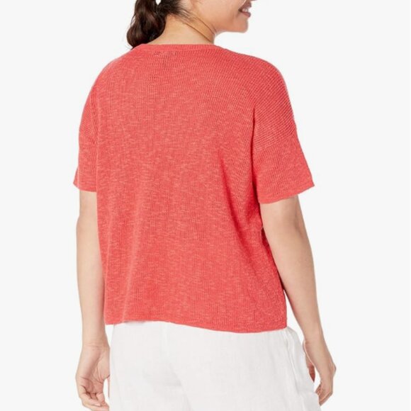 NWT EILEEN FISHER WTMLN Linen Jewel NK Pullover Size S/P - Picture 2 of 7